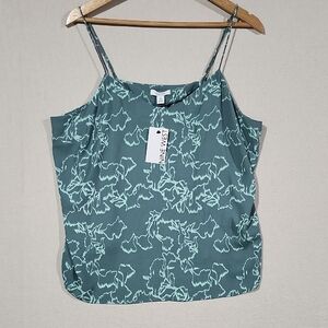 Nine West NWT Camisole Lightweight Adjustable Strap Women XL‎ Green Tones